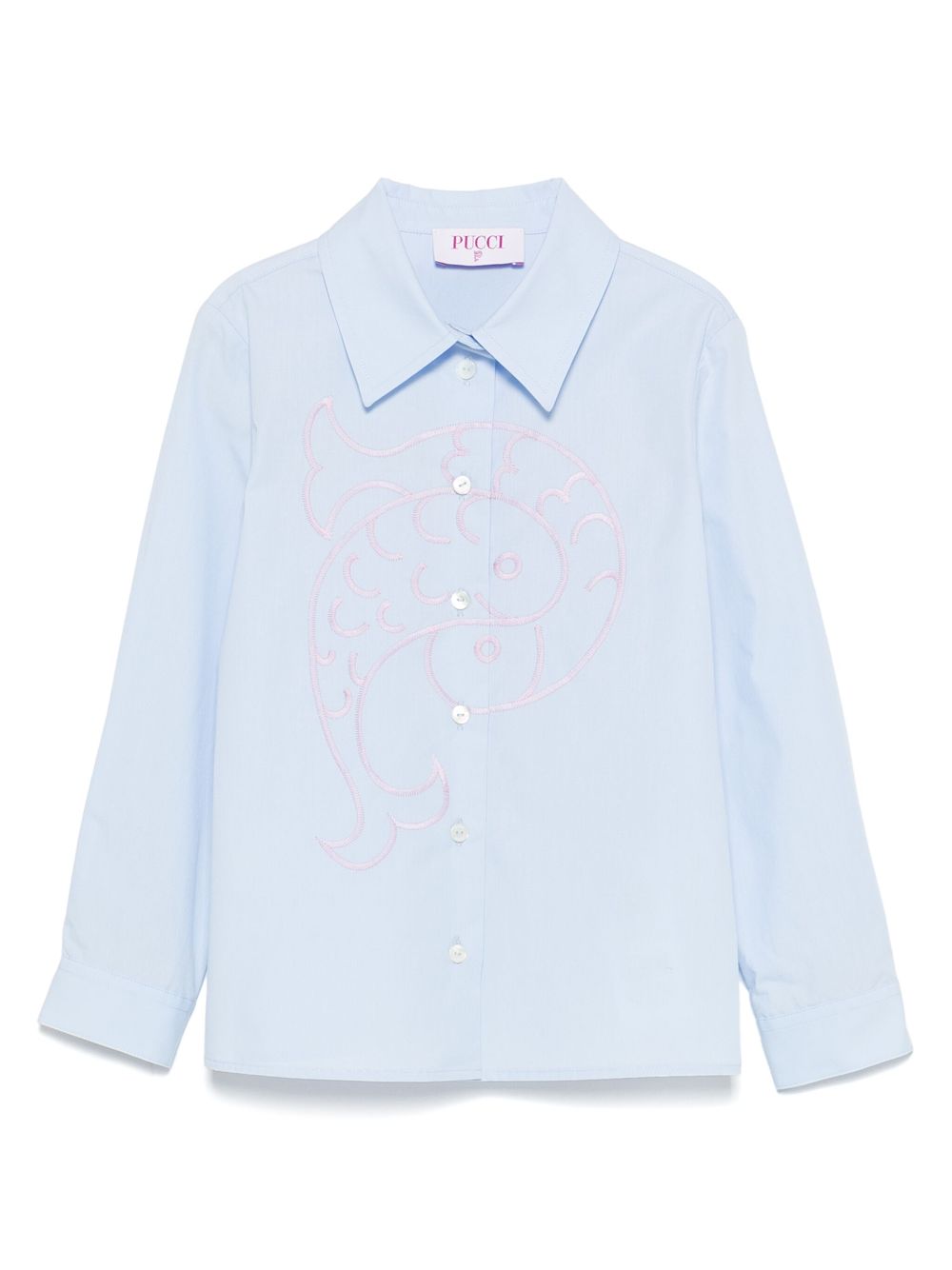 PUCCI Junior embroidered shirt - Blue