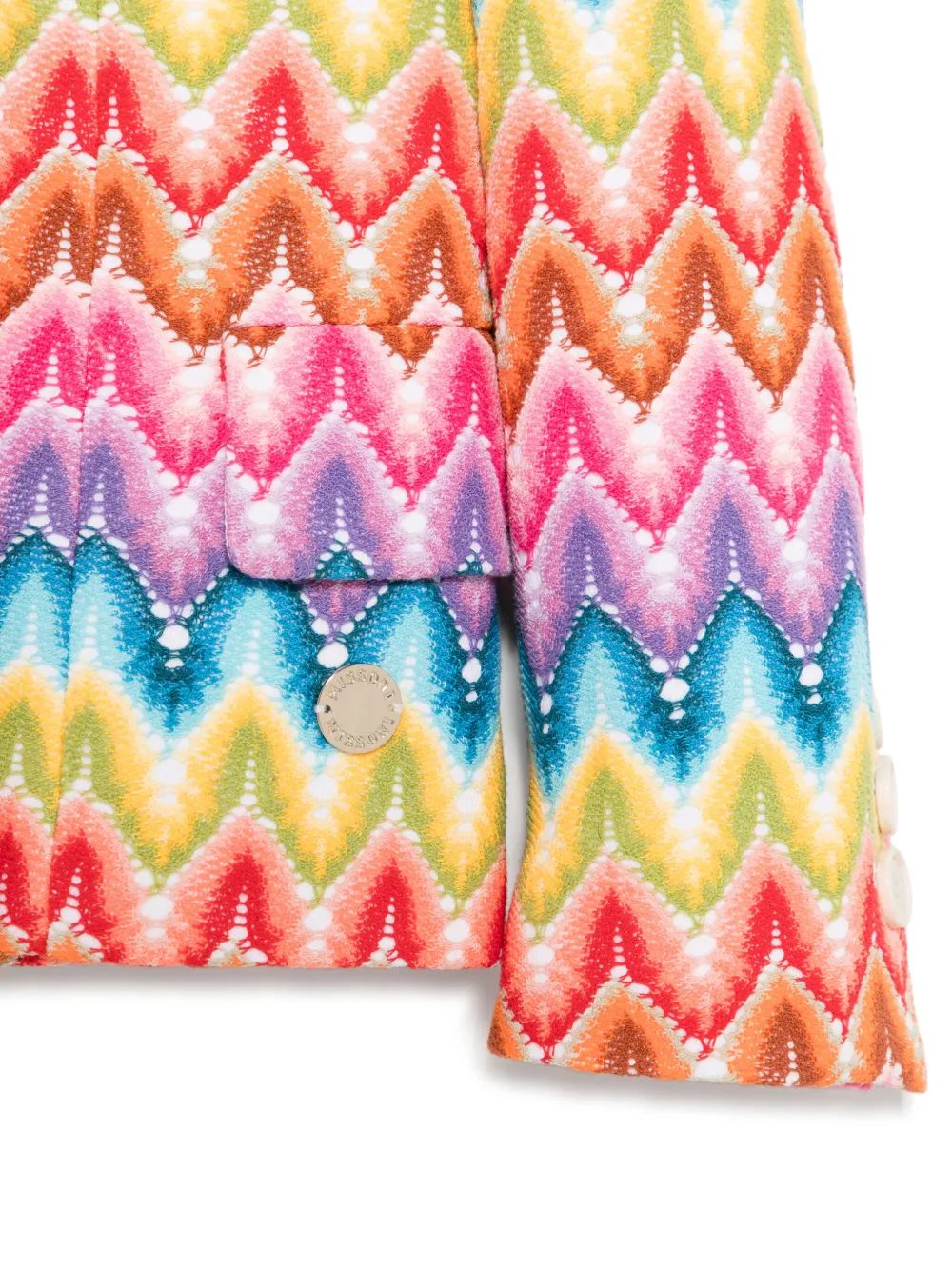 Missoni Kids Blazer met zigzag patroon Blauw