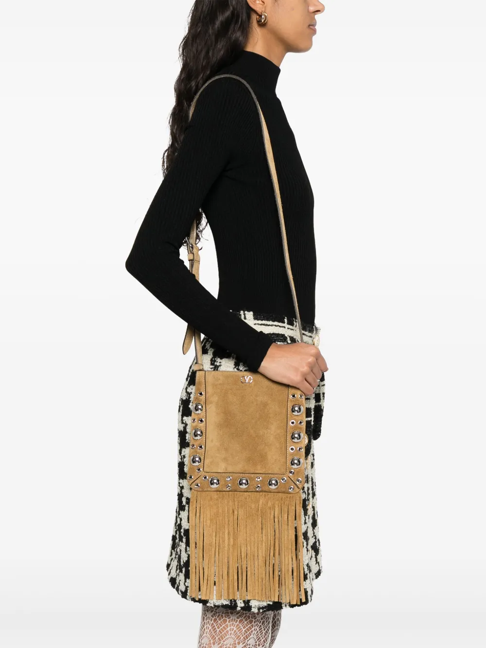 Valentino Garavani Nellcôte kleine crossbodytas - Beige