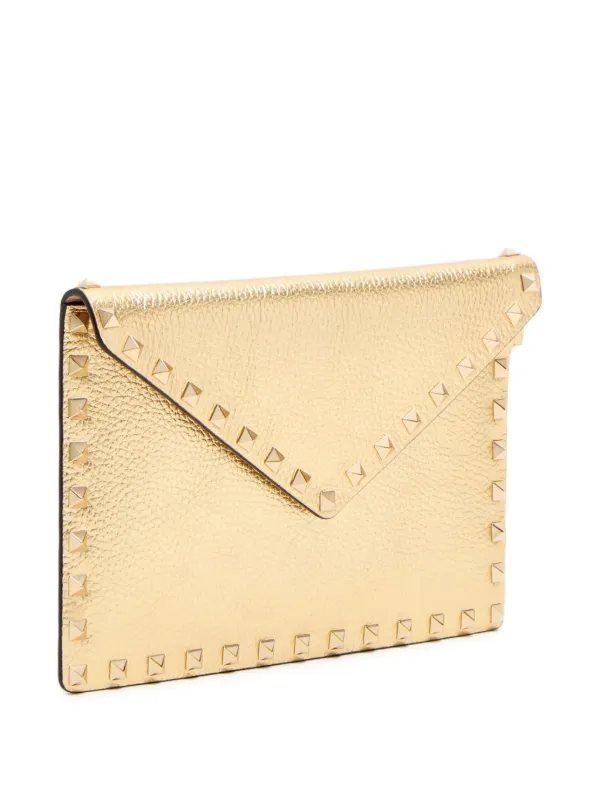 Valentino Garavani Rockstud Clutch Bag | Gold | FARFETCH