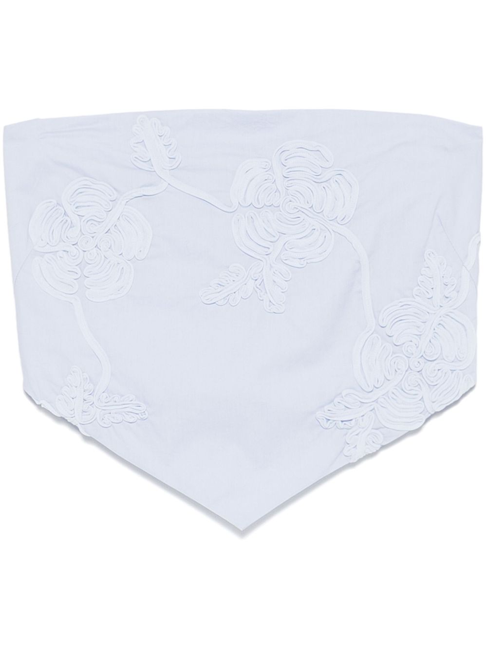 ROTATE BIRGER CHRISTENSEN floral-appliqué scarf top - Blue