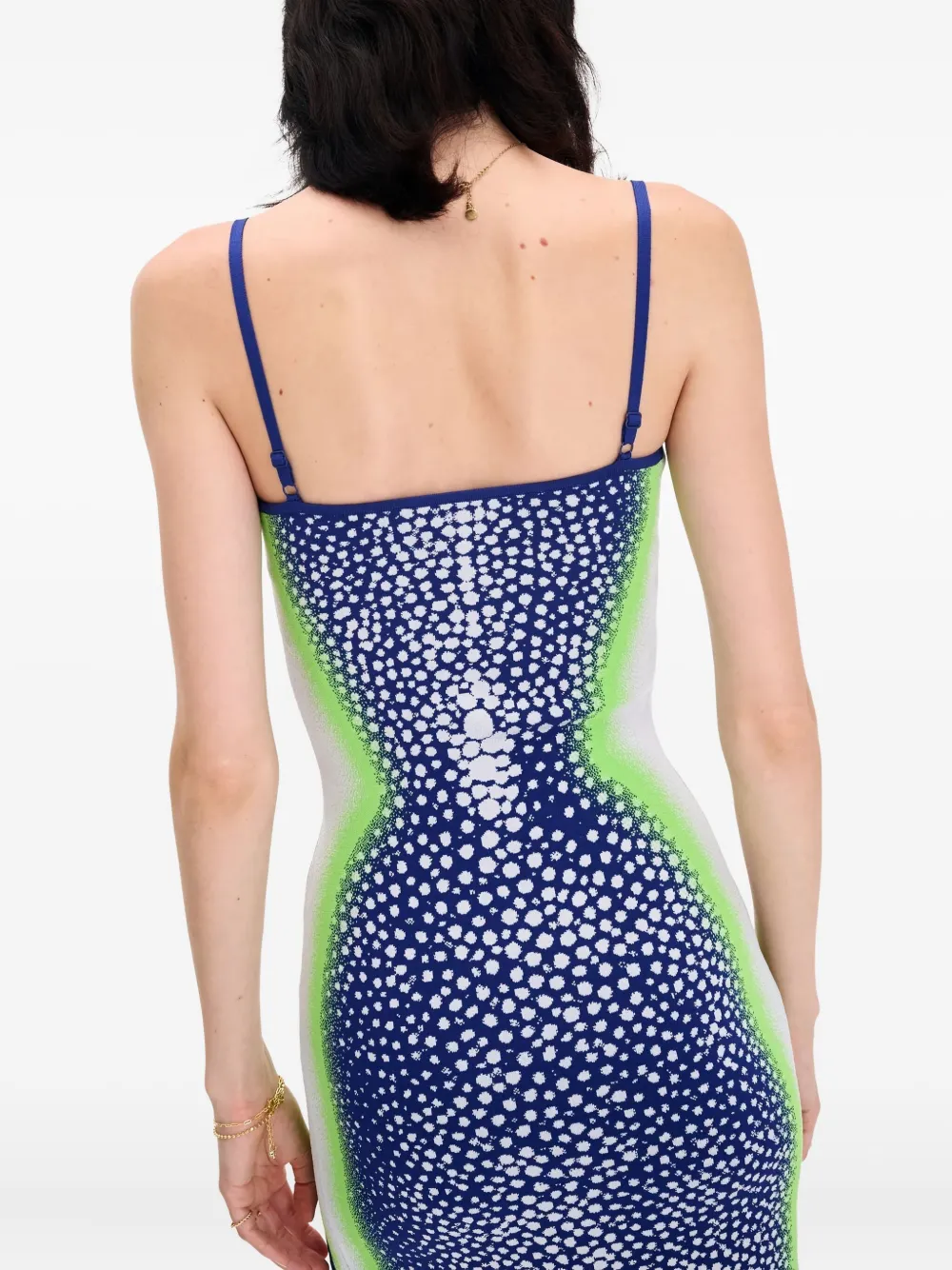 PH5 spot-print side-split dress Blauw