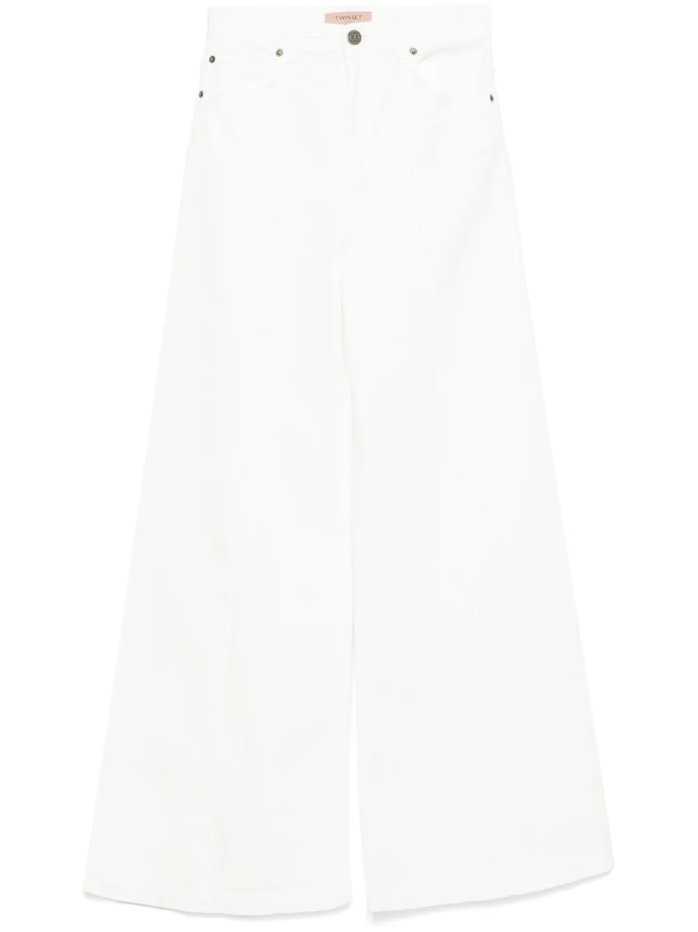 Shop Twinset Wide-leg Jeans In White