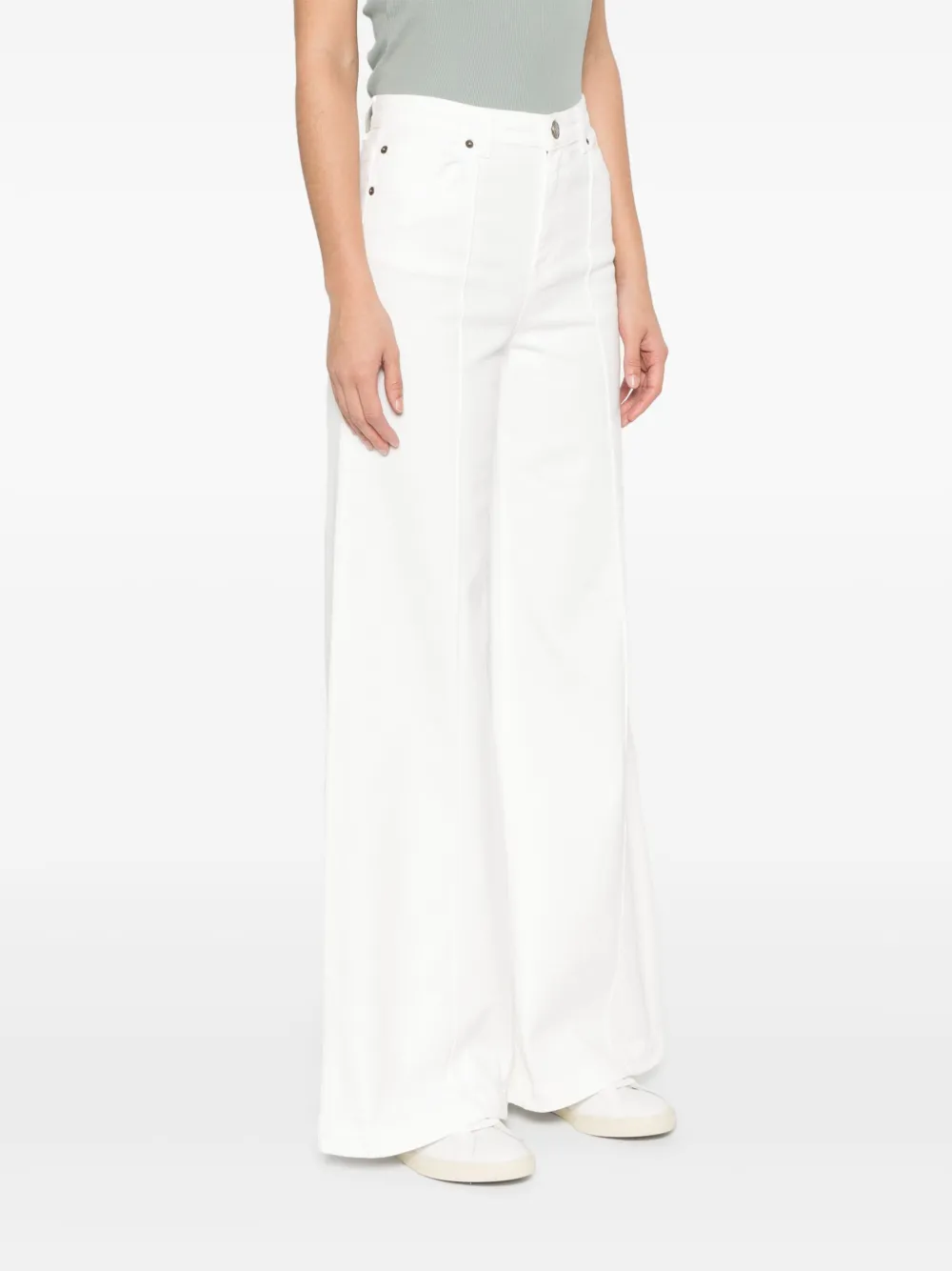 Shop Twinset Wide-leg Jeans In White
