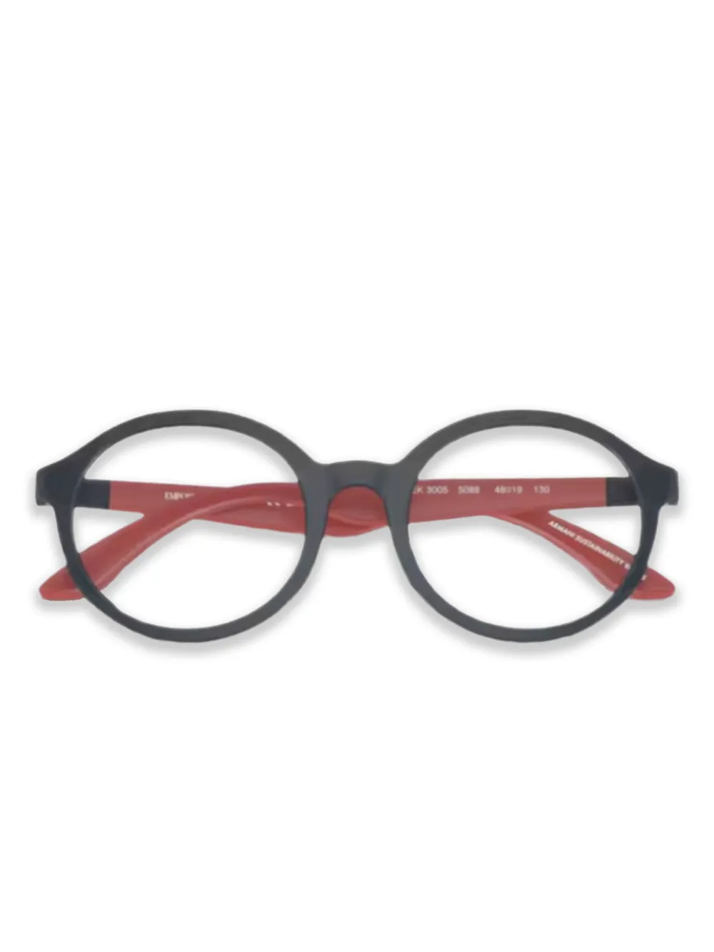 Emporio Armani Brille mit rundem Gestell - Schwarz