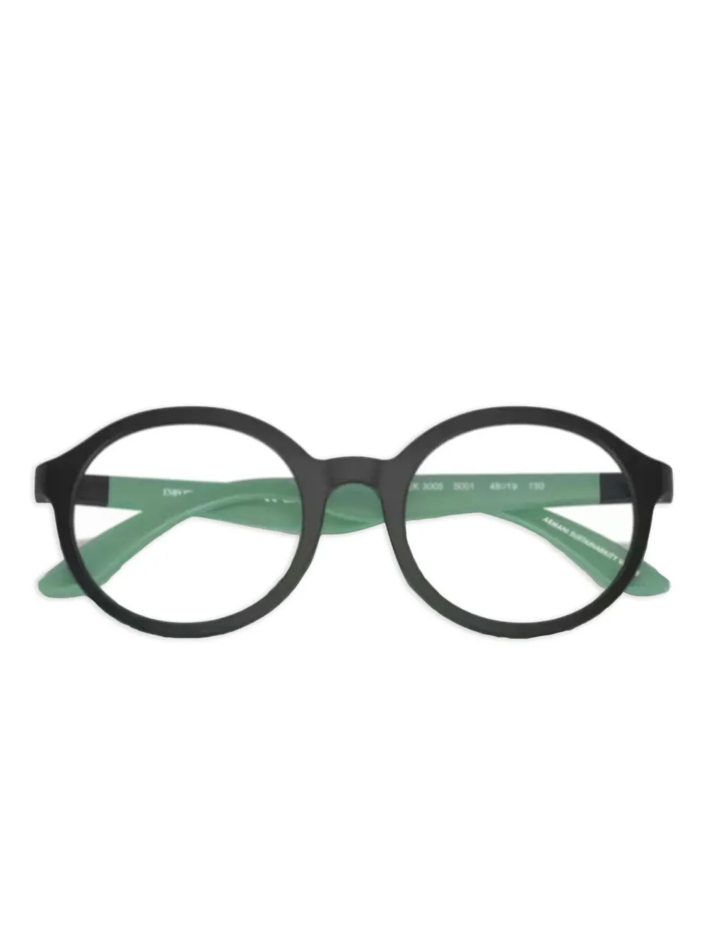 Emporio Armani Brille mit rundem Gestell - Schwarz