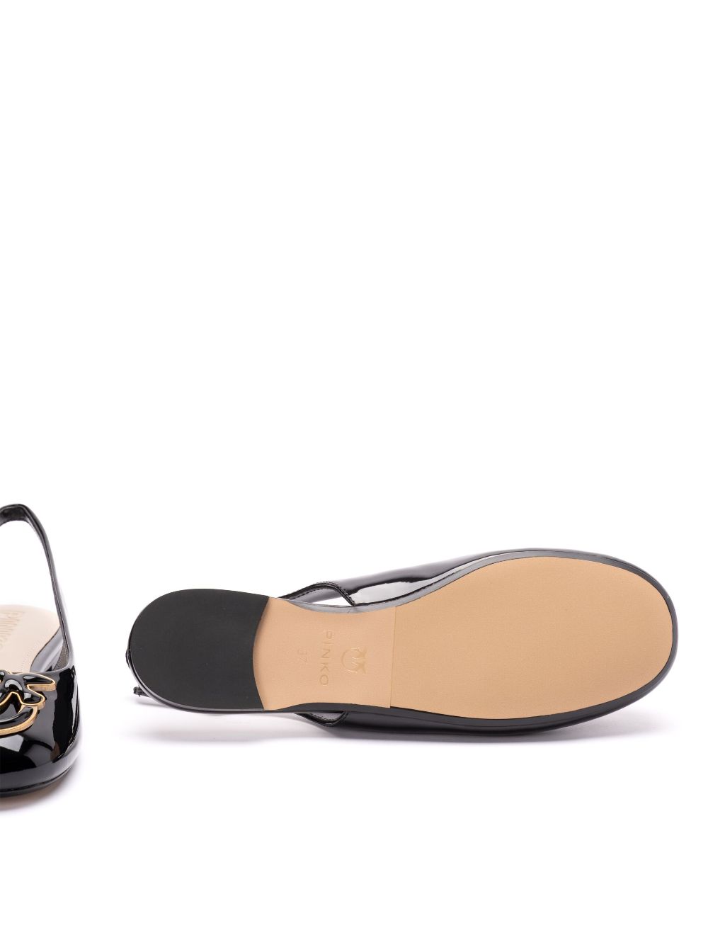 PINKO Slingback ballerina's met logoplakkaat Zwart