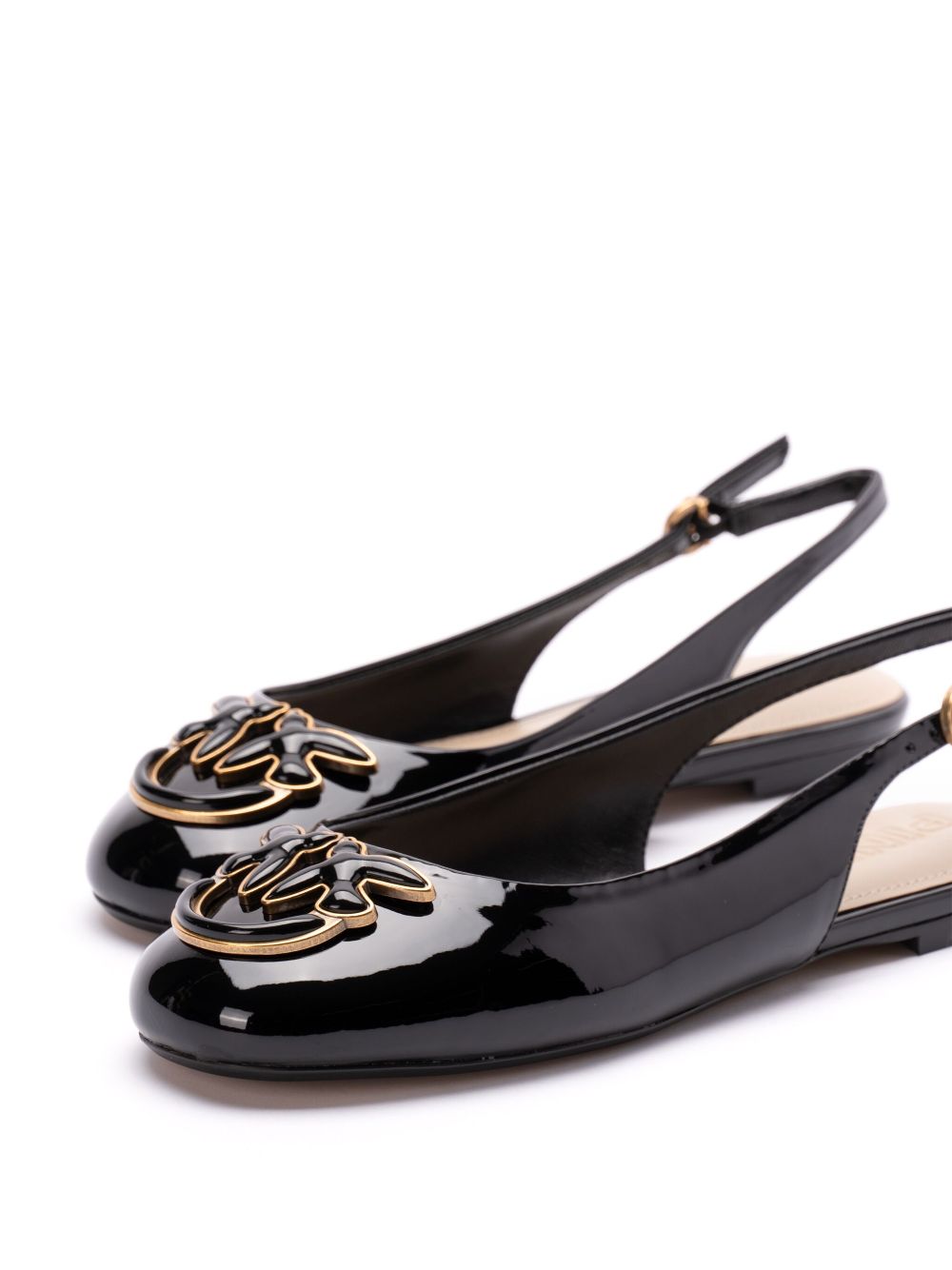 PINKO Slingback ballerina's met logoplakkaat Zwart