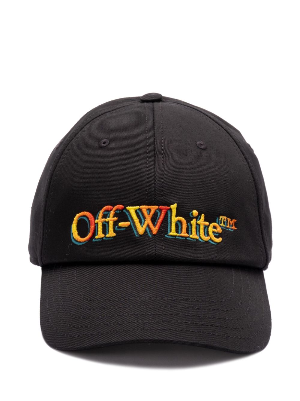 Off-White logo-embroidered cap - Black