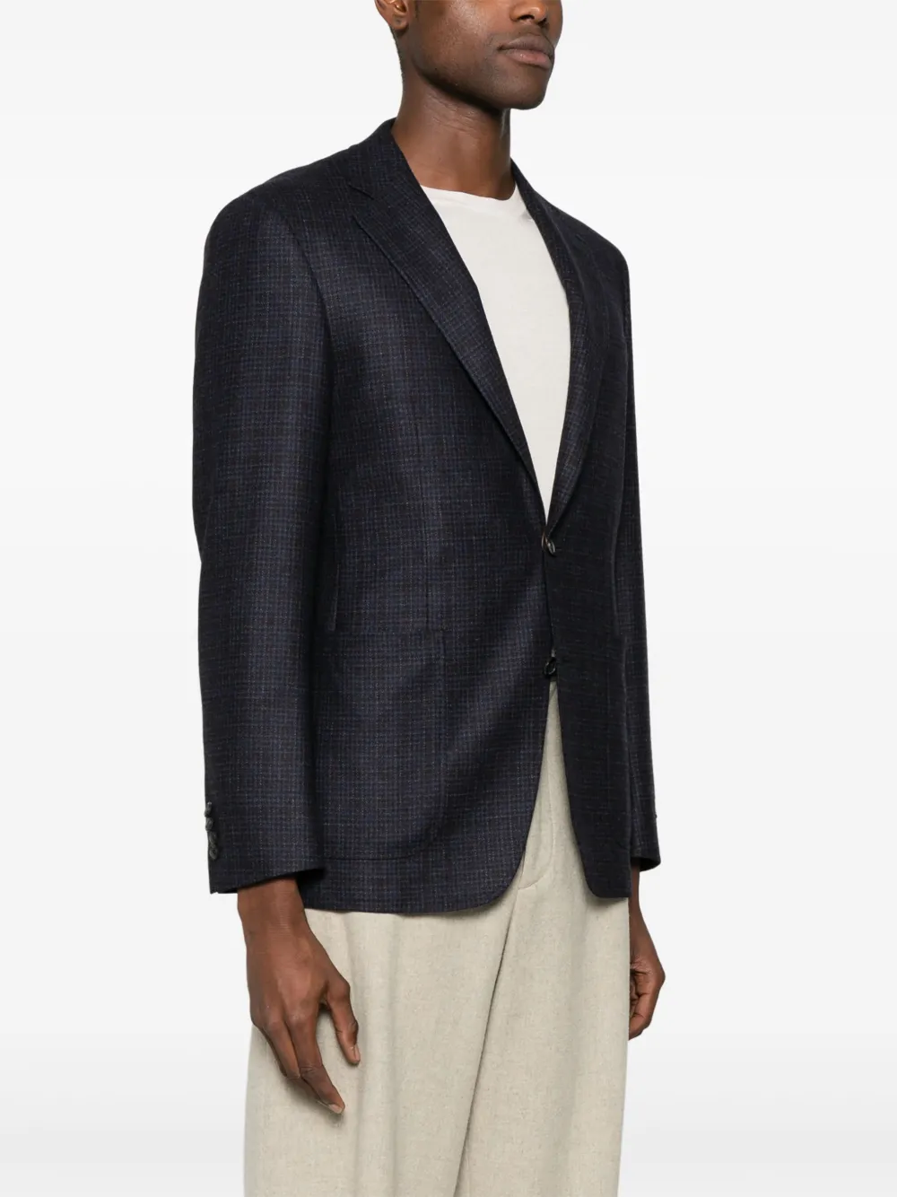 Canali Geruite blazer Blauw
