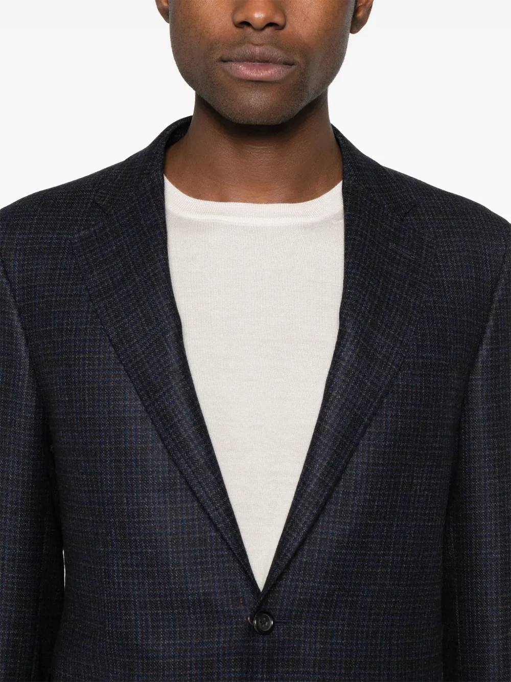 Canali Geruite blazer Blauw