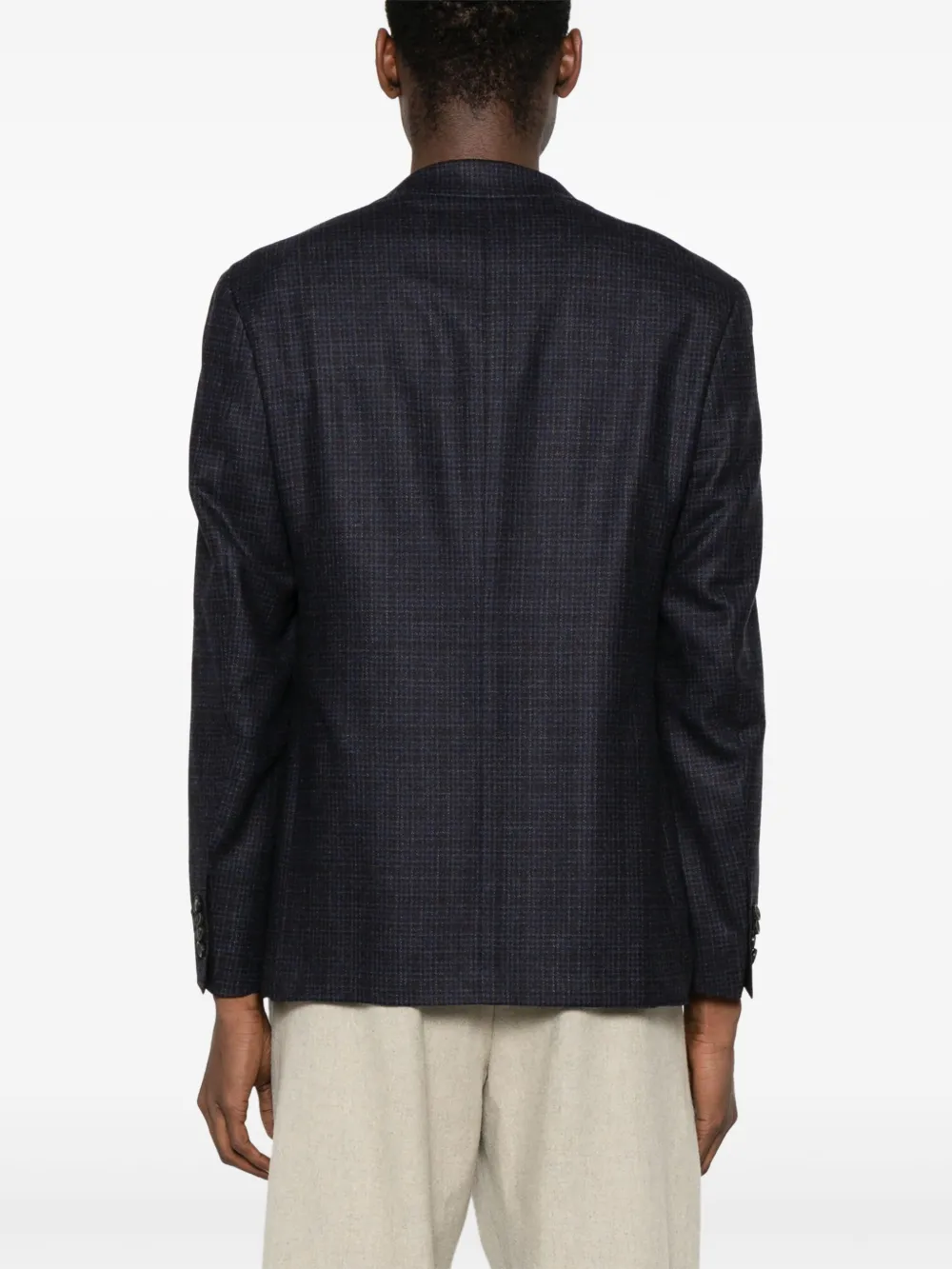 Canali Geruite blazer Blauw