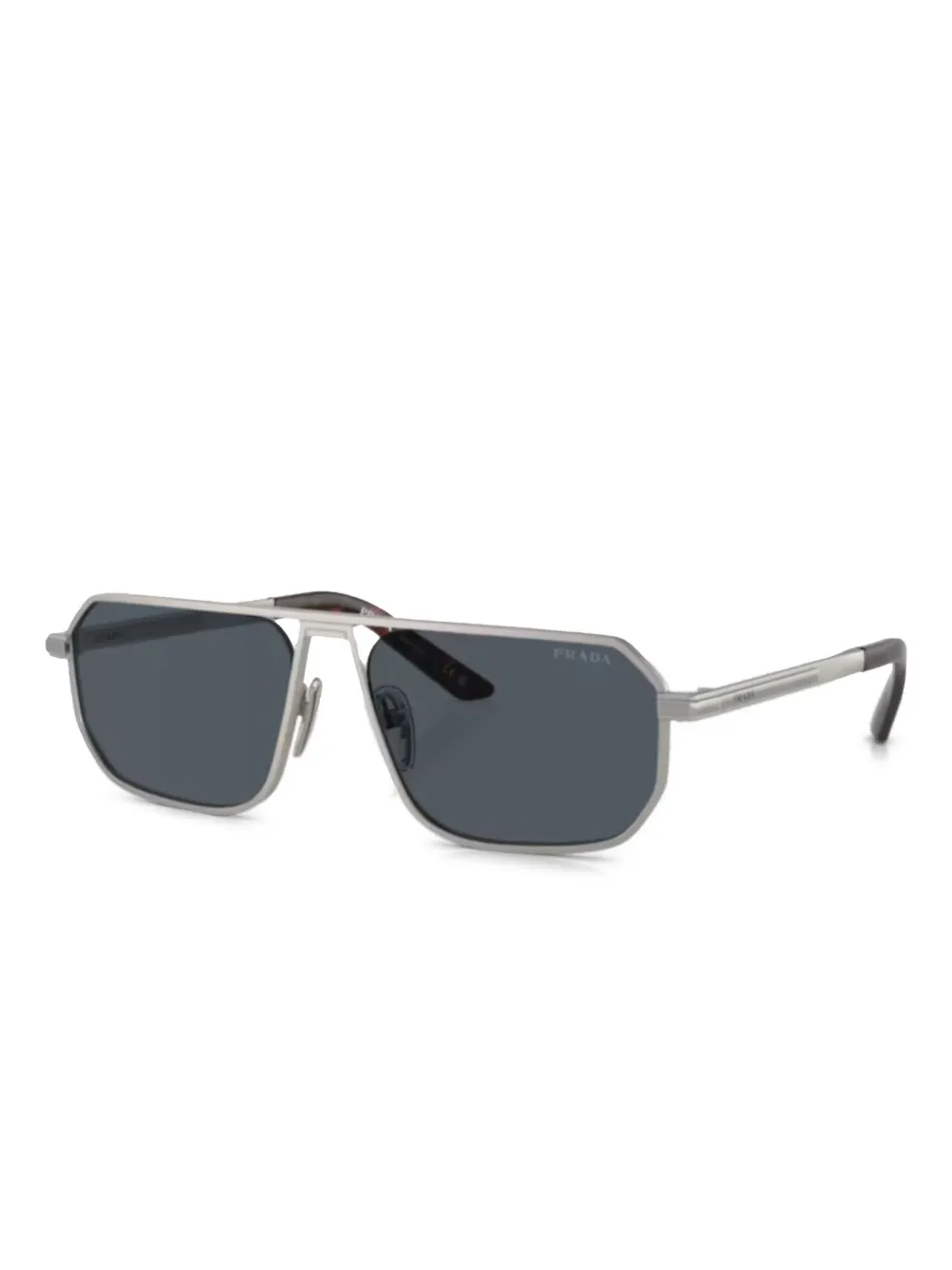 Prada Eyewear Zonnebril met gegraveerd logo Zilver