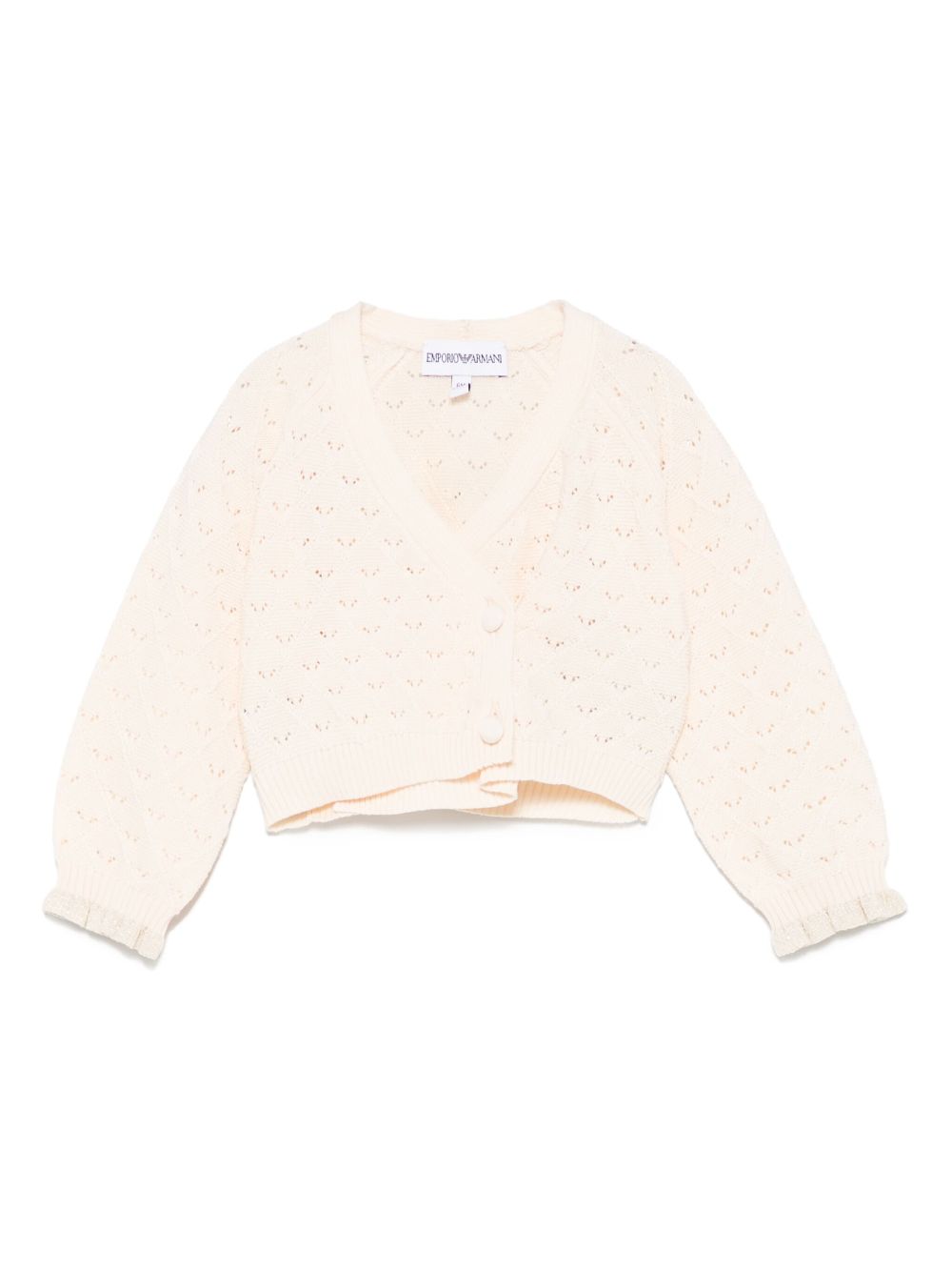 Emporio Armani Kids open-knit cardigan - Neutrals