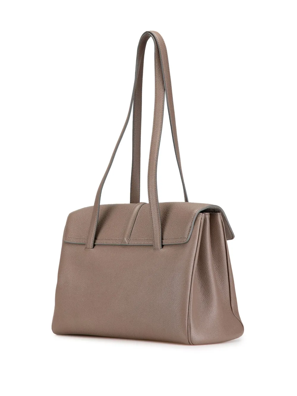 Pre-owned Celine 2020 Medium Grained Calfskin Soft 16 Shoulder Bag In Brown