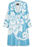 ETRO graphic-print silk coat - Blue