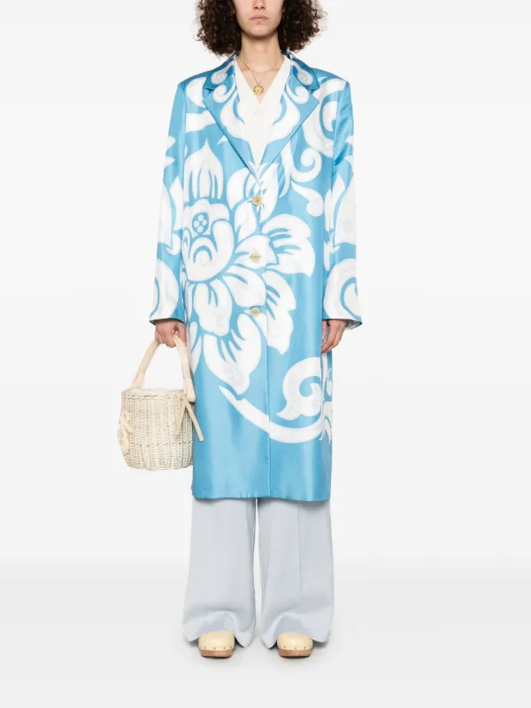ETRO グラフィック シルクコート | ブルー | FARFETCH JP