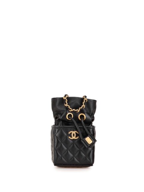 CHANEL Pre-Owned 2021 Mini Calfskin Square Drawstring bucket bag