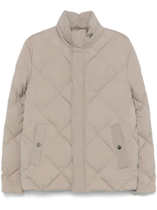 Canali Diamond-quilted Jacket in Neutrals