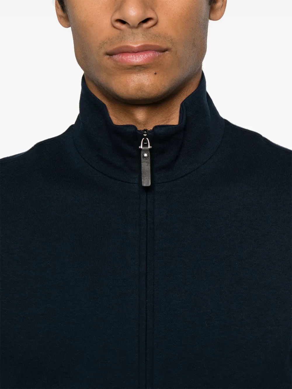 Shop Canali Zip-up Sweatshirt In Blau