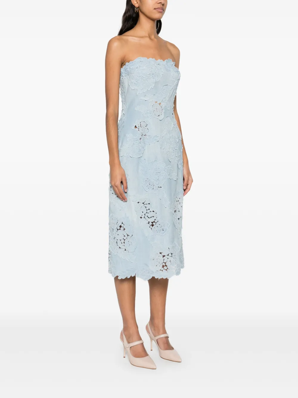 Ermanno Scervino Jurk met bloemenpatch Blauw