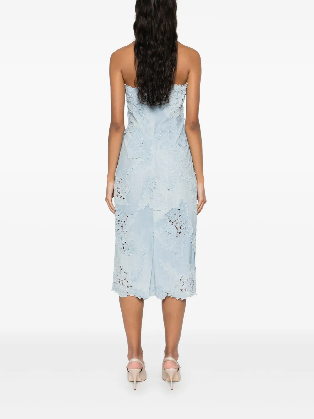 Ermanno Scervino Jurk met bloemenpatch Blauw