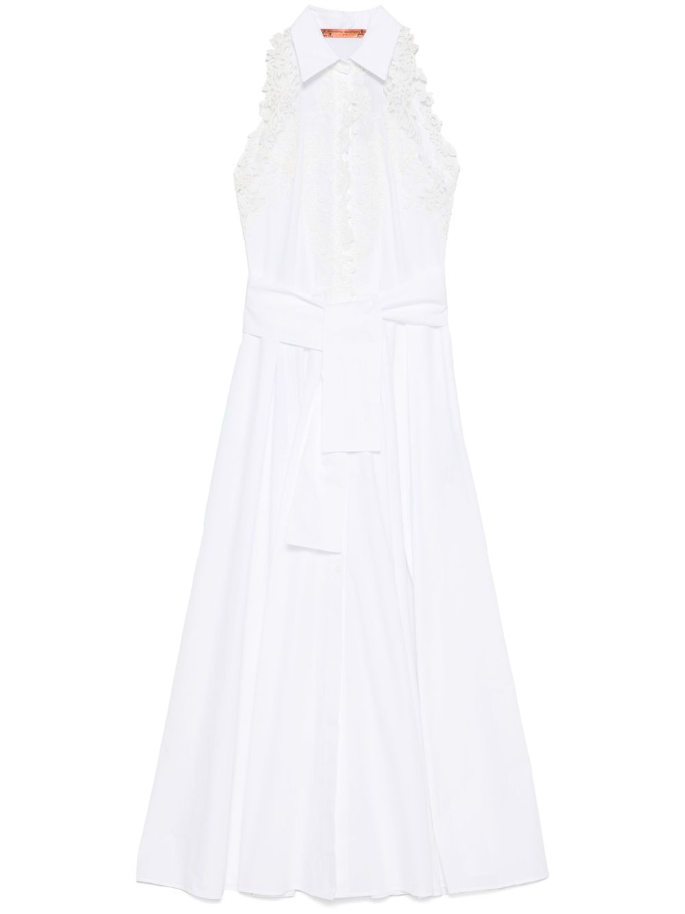 Ermanno Scervino Maxi-jurk met bloemenkant Wit