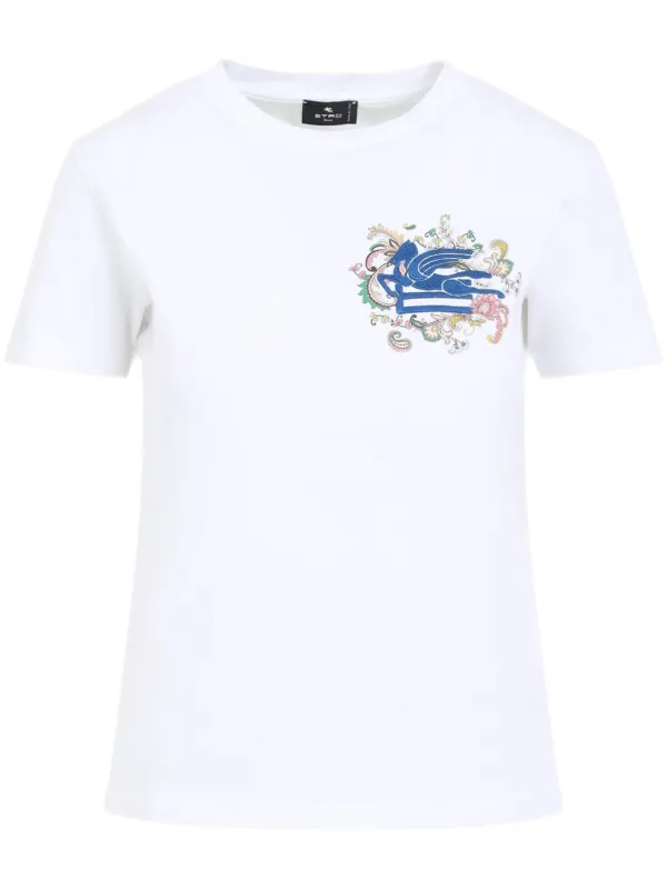Tシャツ・カットソー ETRO FW23 T-SHIRT WITH PEGASUS EMBROIDERY (1Y525_97300003) Etro T-shirt With Pegasus Embroidery | italist