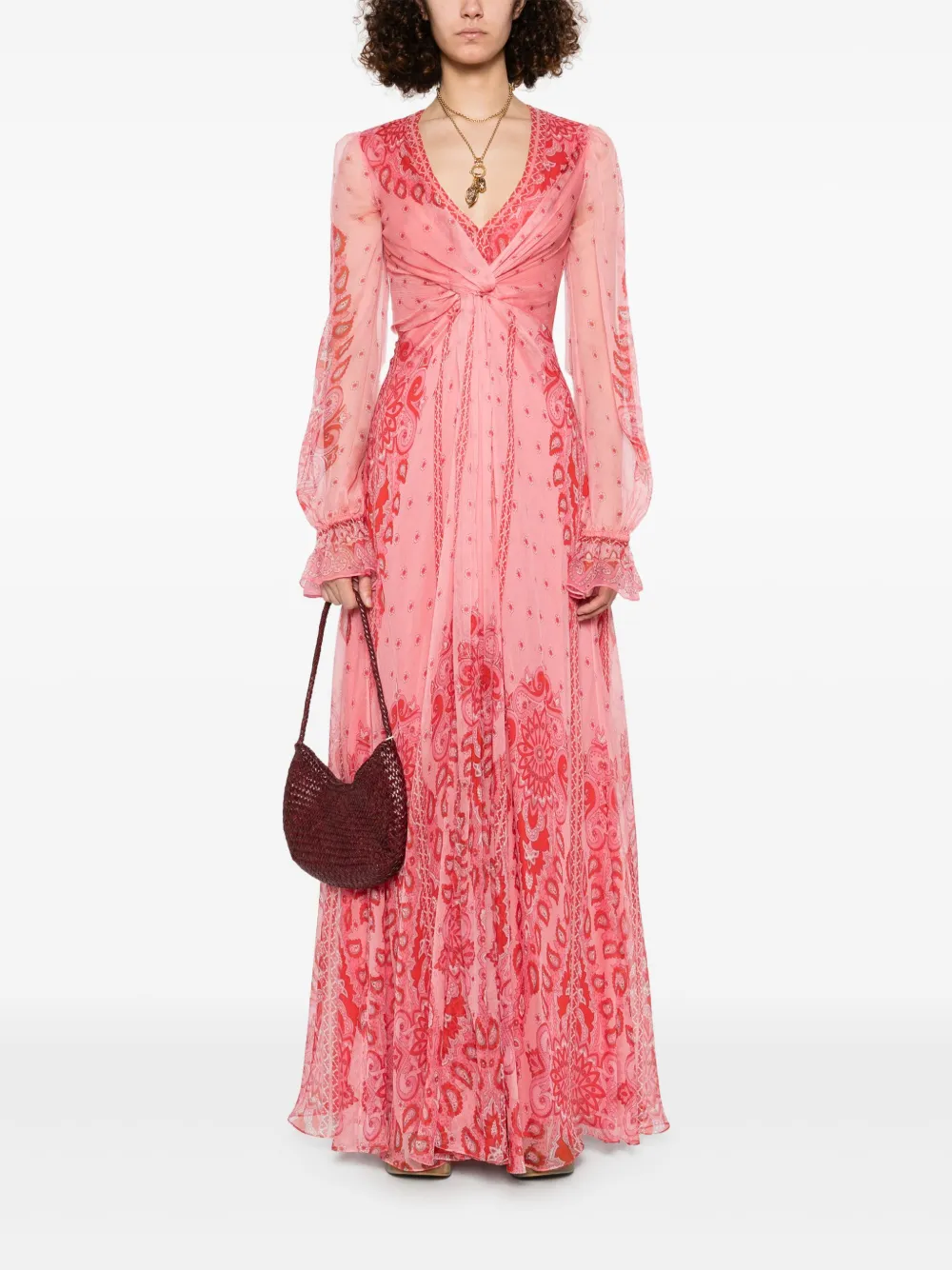 ETRO Zijden avondjurk met paisley-print - Roze