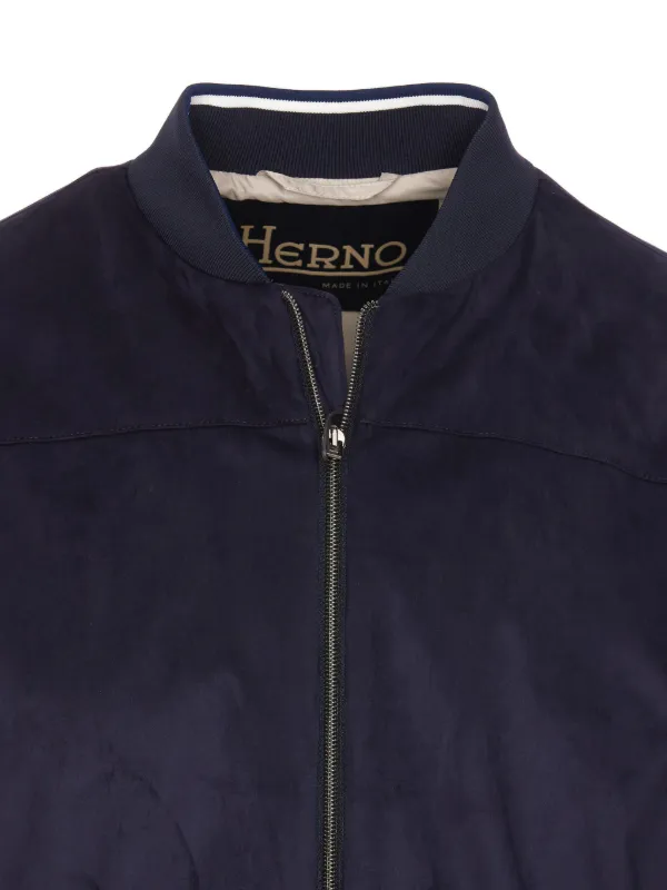 25SS Herno ブラック フロントポケット クルーネック ジャケット Herno Crew Neck Jacket | Blue | FARFETCH