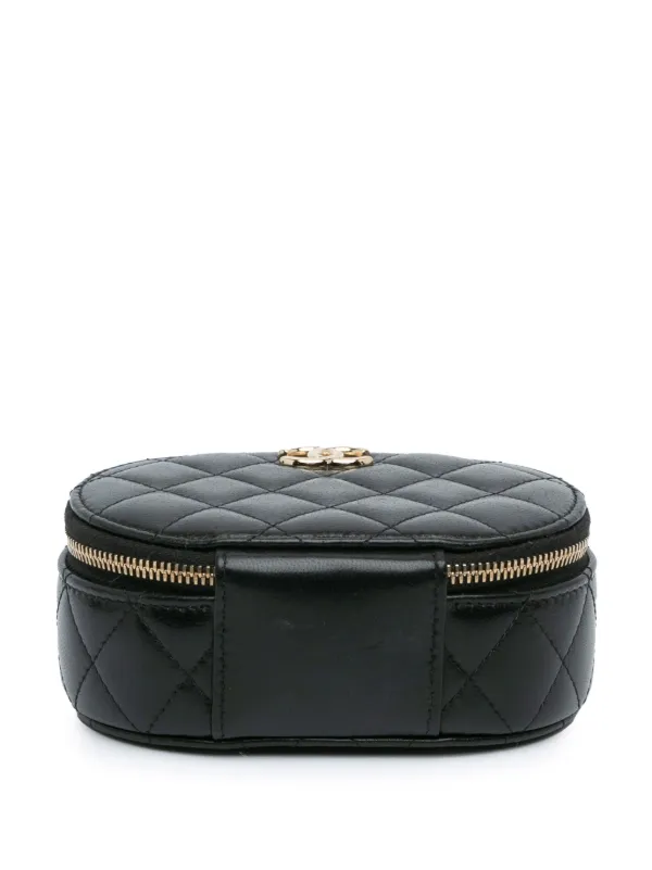 CHANEL Pre-Owned 2021 ココマーク マトラッセ ラムスキン オーバル  