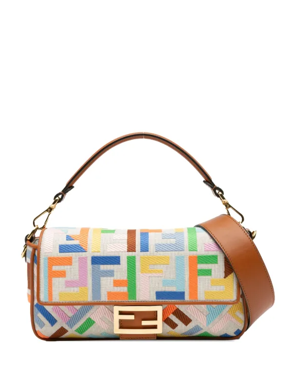 Fendi Pre-Owned 2010-2024 Zucca Embroidered Canvas Bagbaguette 