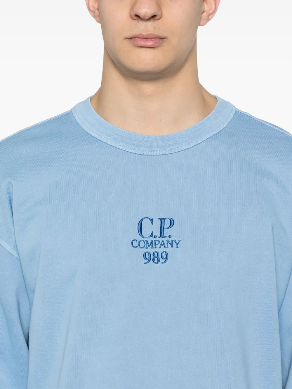 C.P. Company Diagonal Fleece sweater Blauw