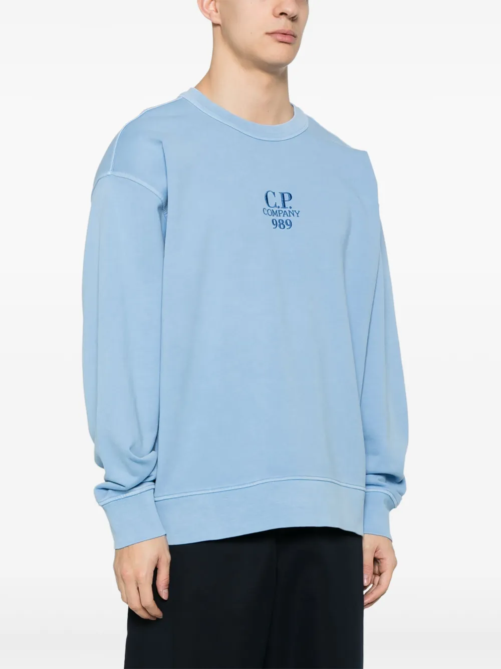 C.P. Company Diagonal Fleece sweater Blauw