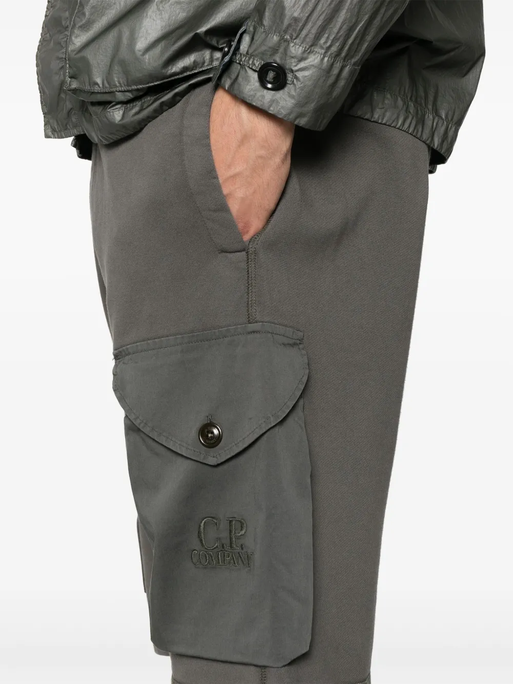 C.P. Company Diagonal Fleece cargo shorts Grijs