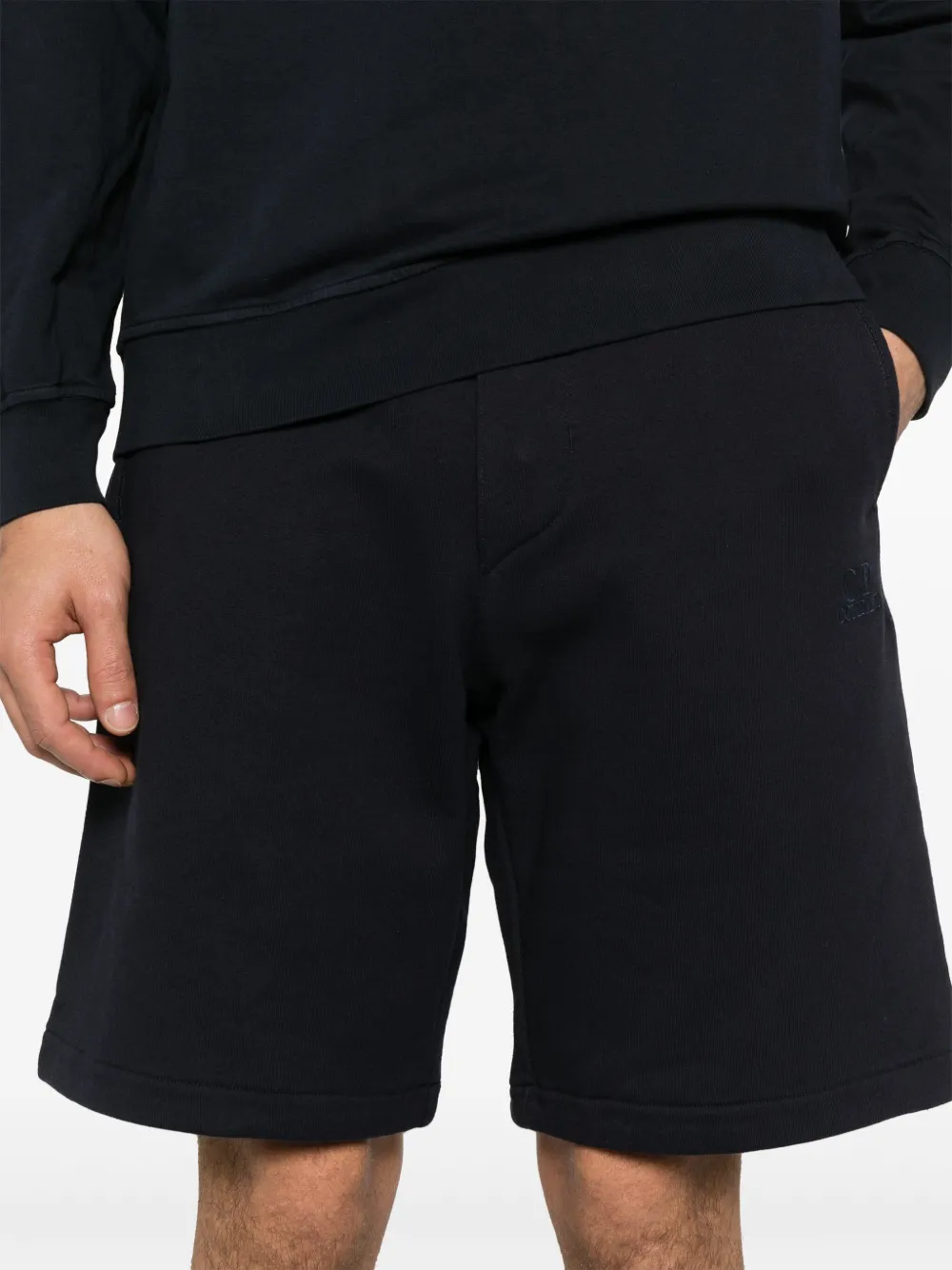 C.P. Company Trainingsshorts met geborduurd logo Blauw