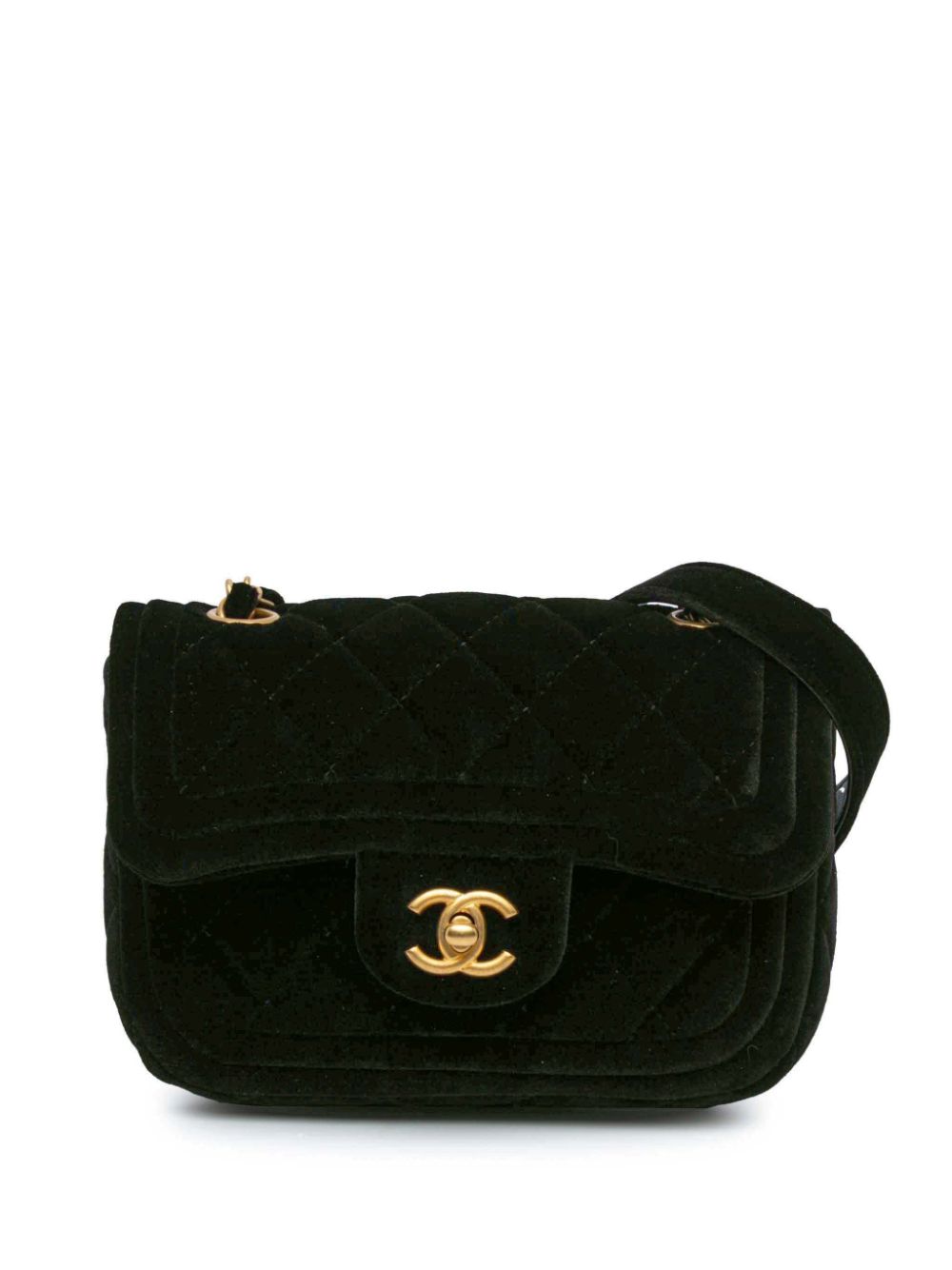 2021-2024 Mini Quilted Velvet Double Frame Flap crossbody bag