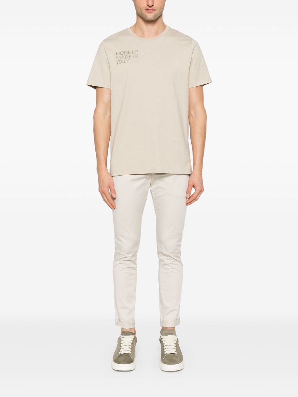 DONDUP T-shirt met logoprint - Beige