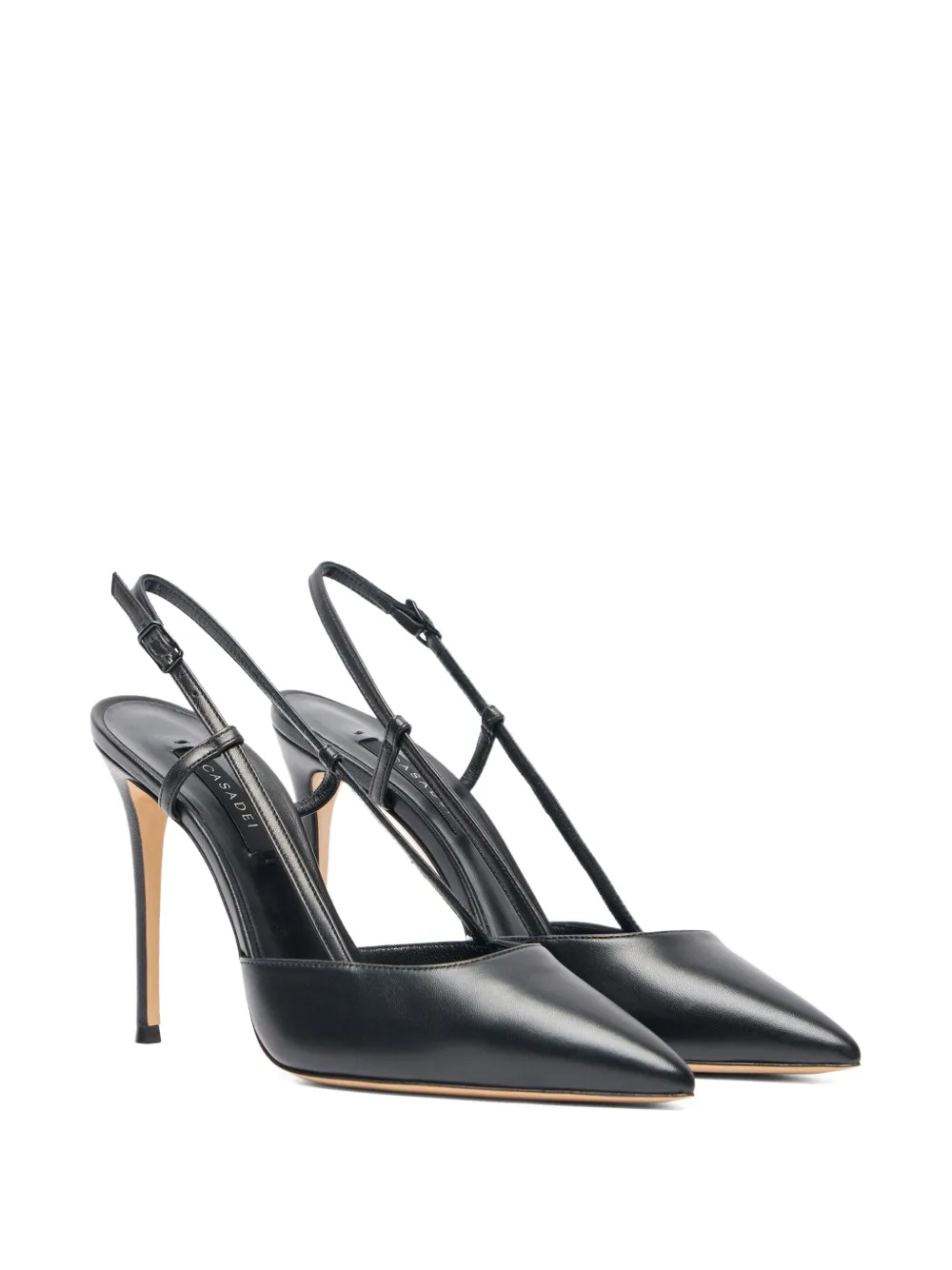 Casadei 100 mm Julia slingback pumps met puntige neus en hak Zwart