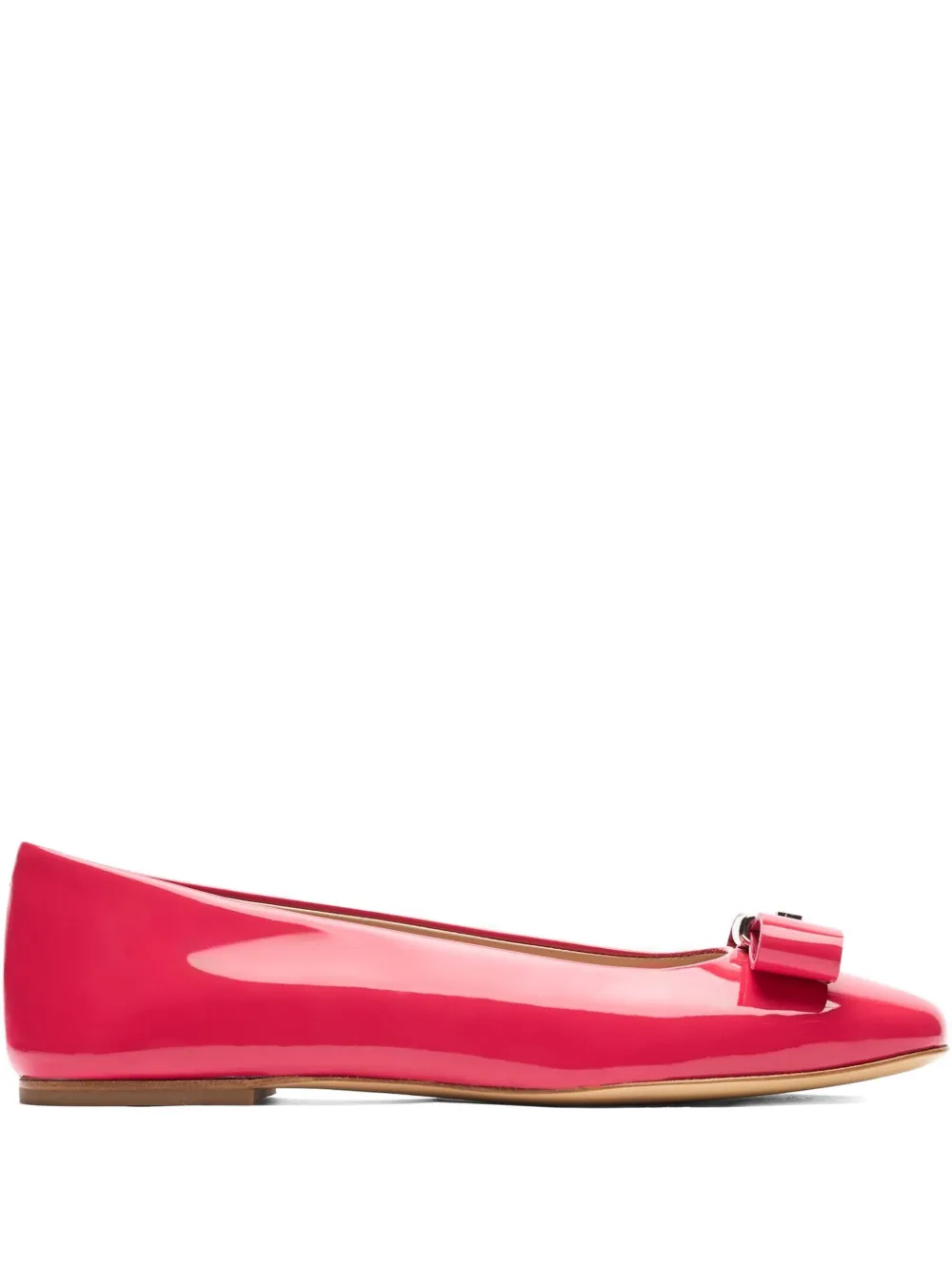 Casadei bow-embellished patent-leather ballet flats