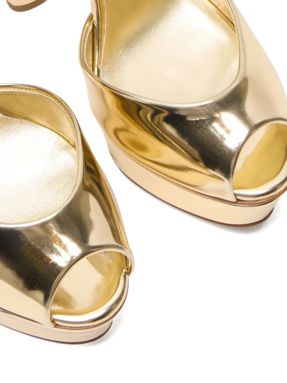 Casadei 140 mm sandalen met plateauzool Goud