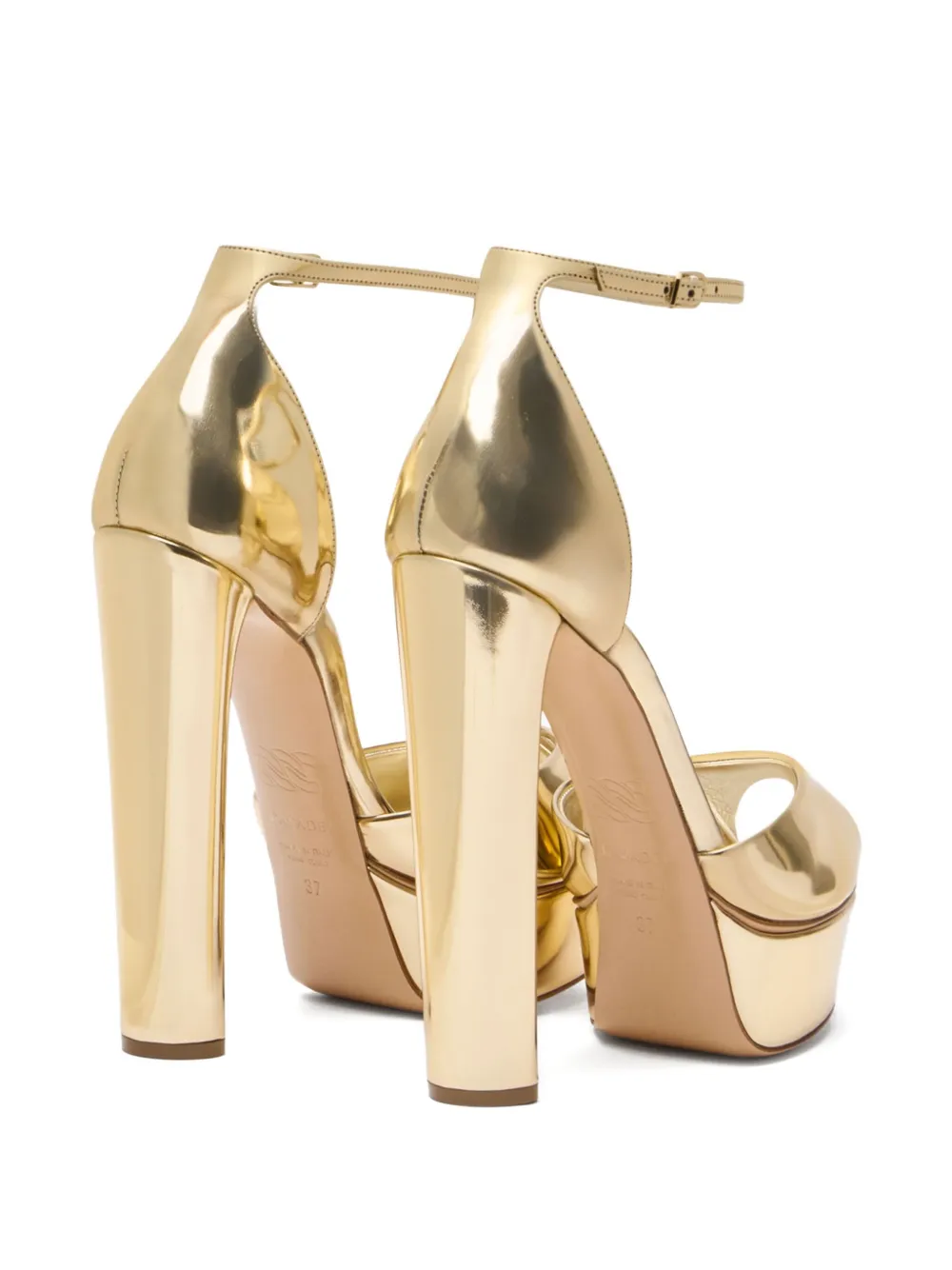 Casadei 140 mm sandalen met plateauzool Goud