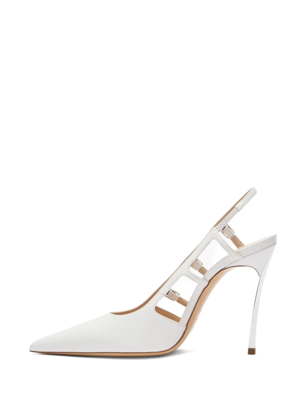 Casadei 100mm slingback pointed-toe heeled pumps White