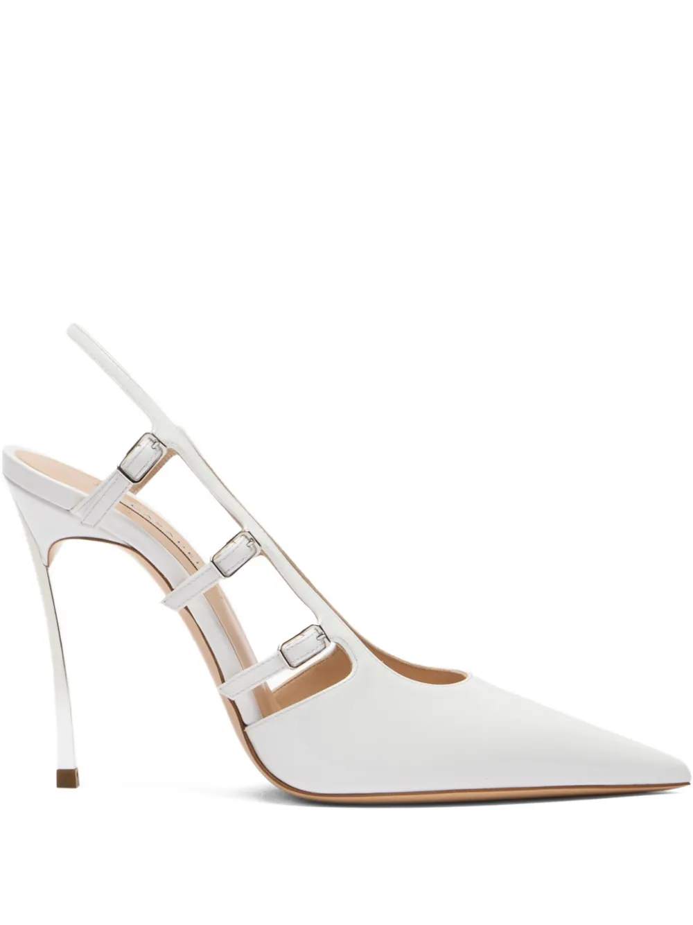 Casadei 100mm slingback pointed-toe heeled pumps White