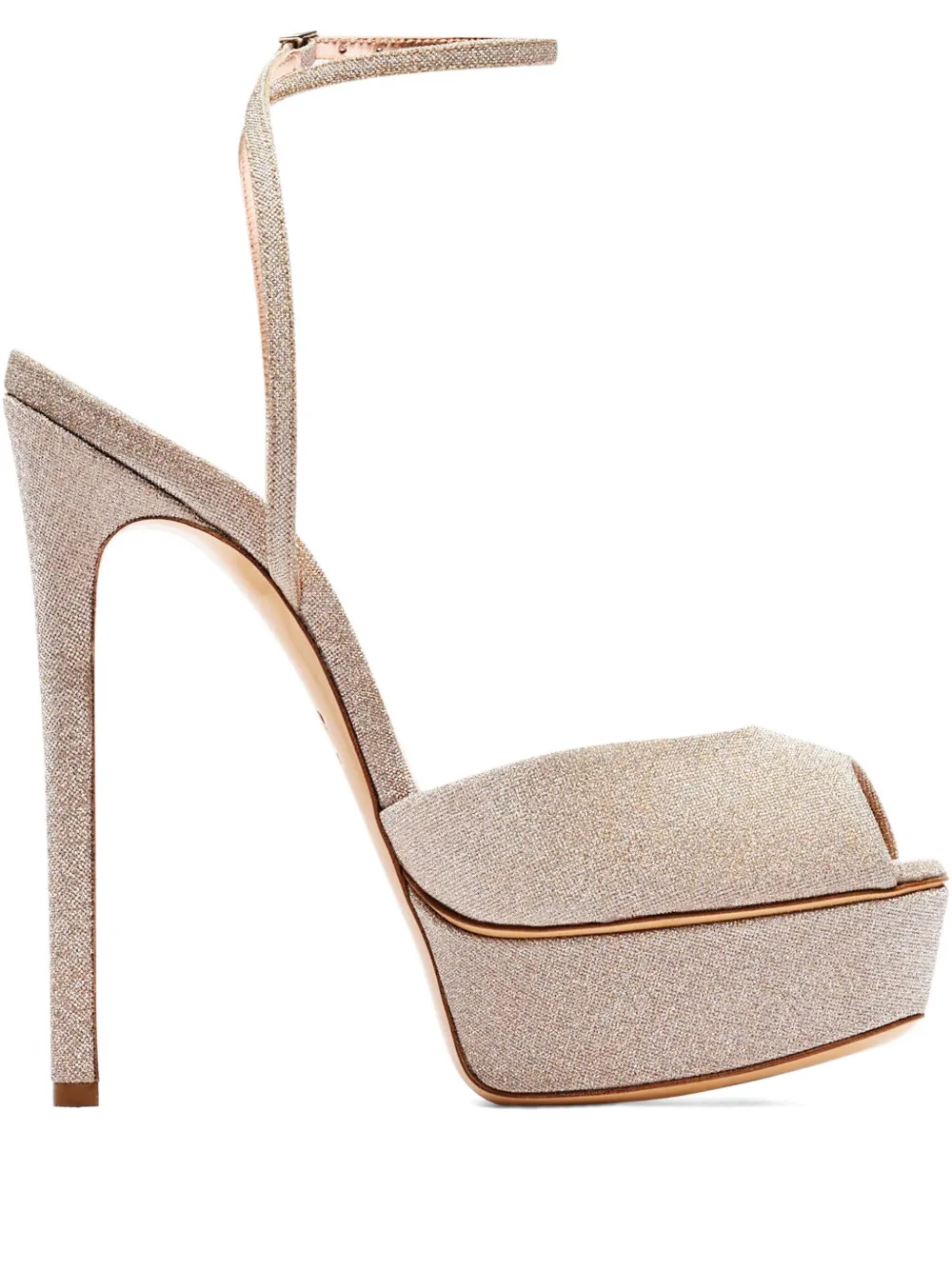 Casadei 140mm glittered platform sandals Neutrals