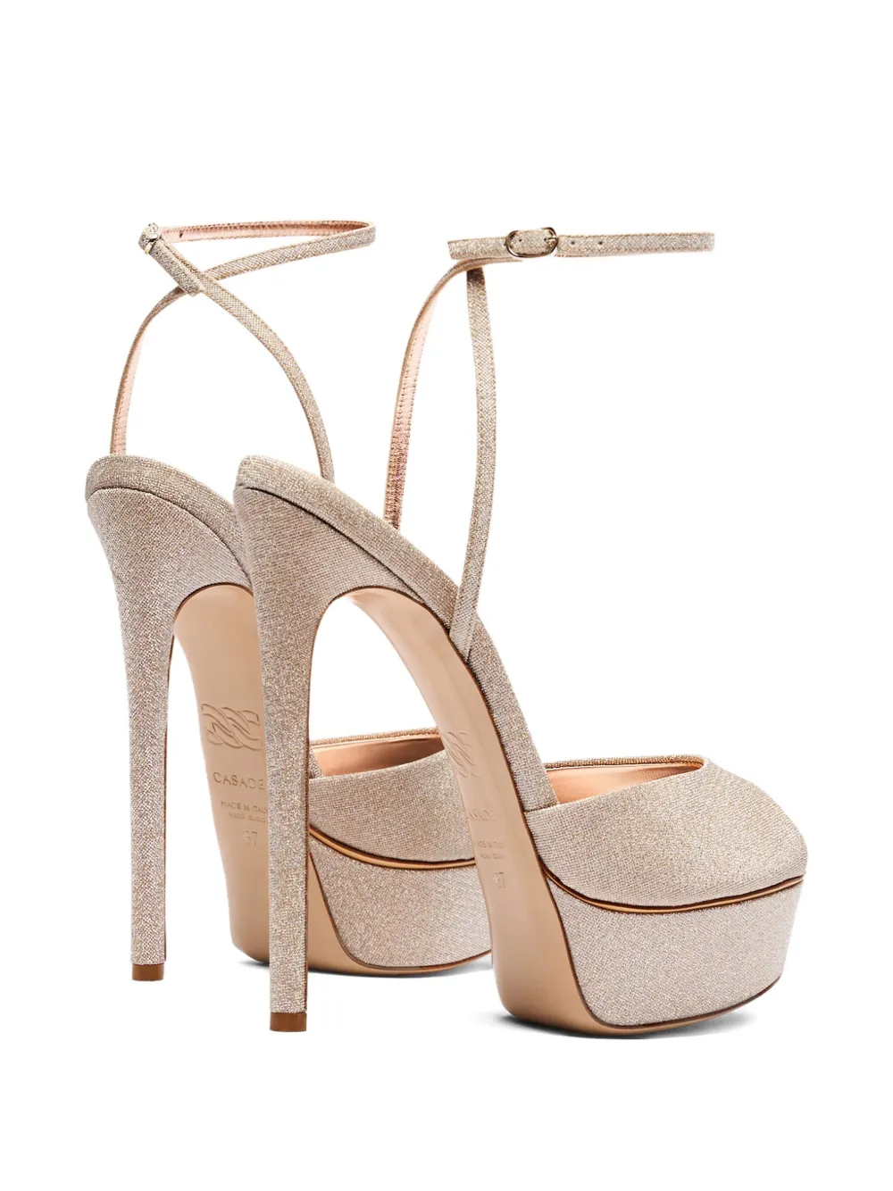Casadei 140mm glittered platform sandals Neutrals