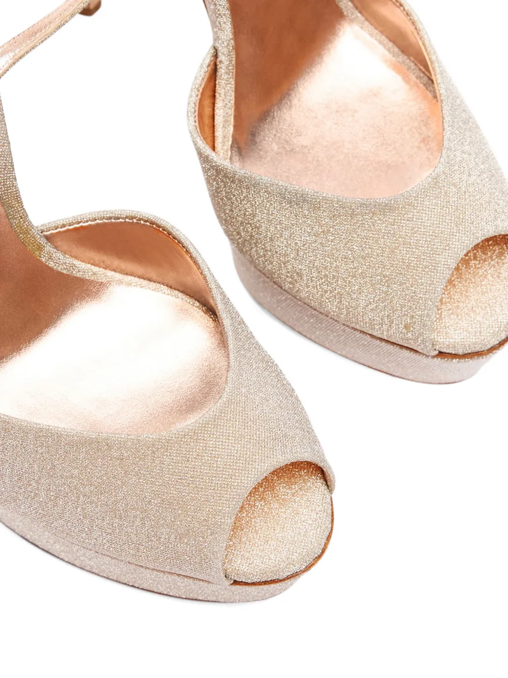 Casadei 140mm glittered platform sandals Neutrals
