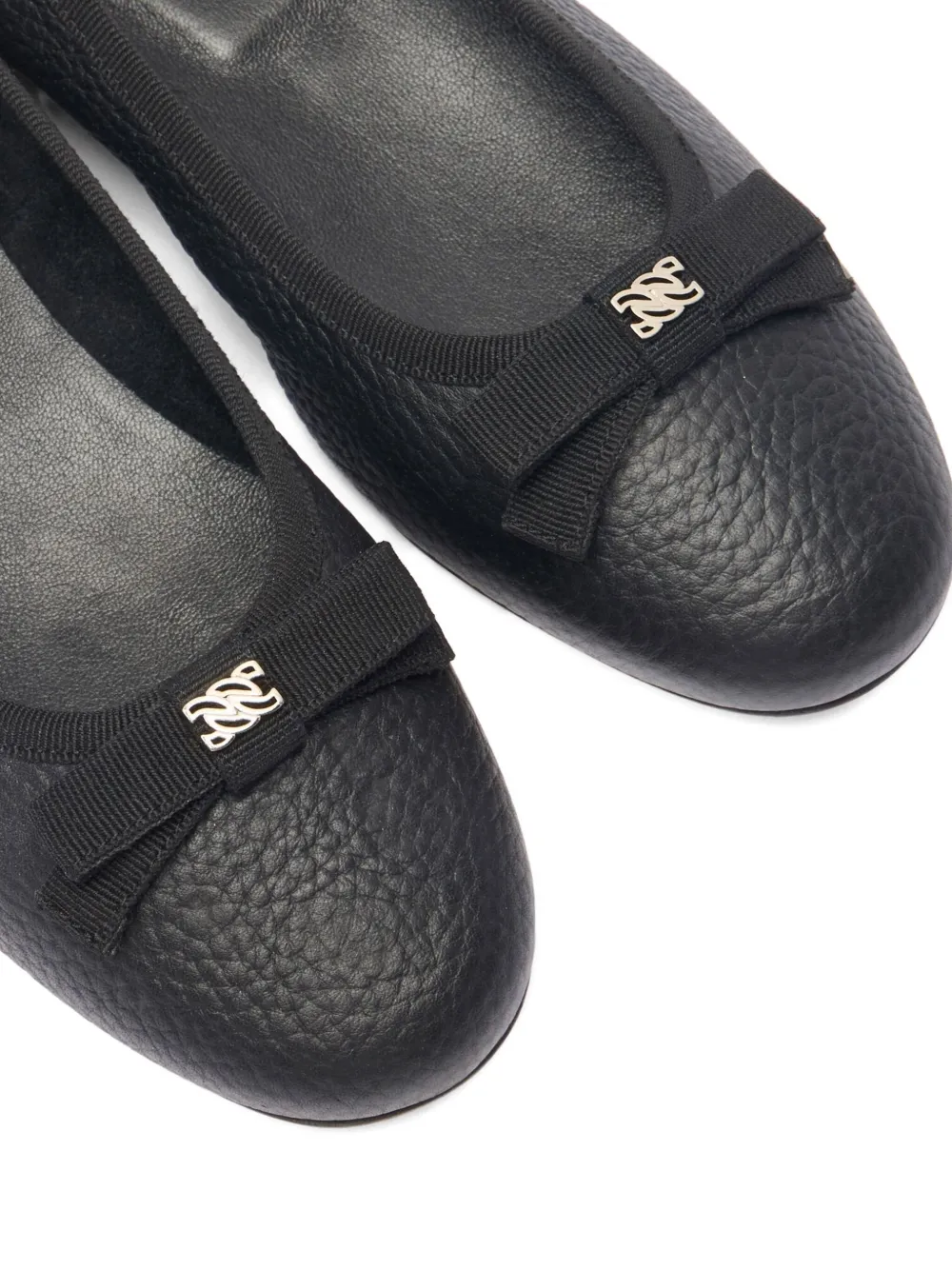 Casadei Ballerina's met textuur en strik Zwart
