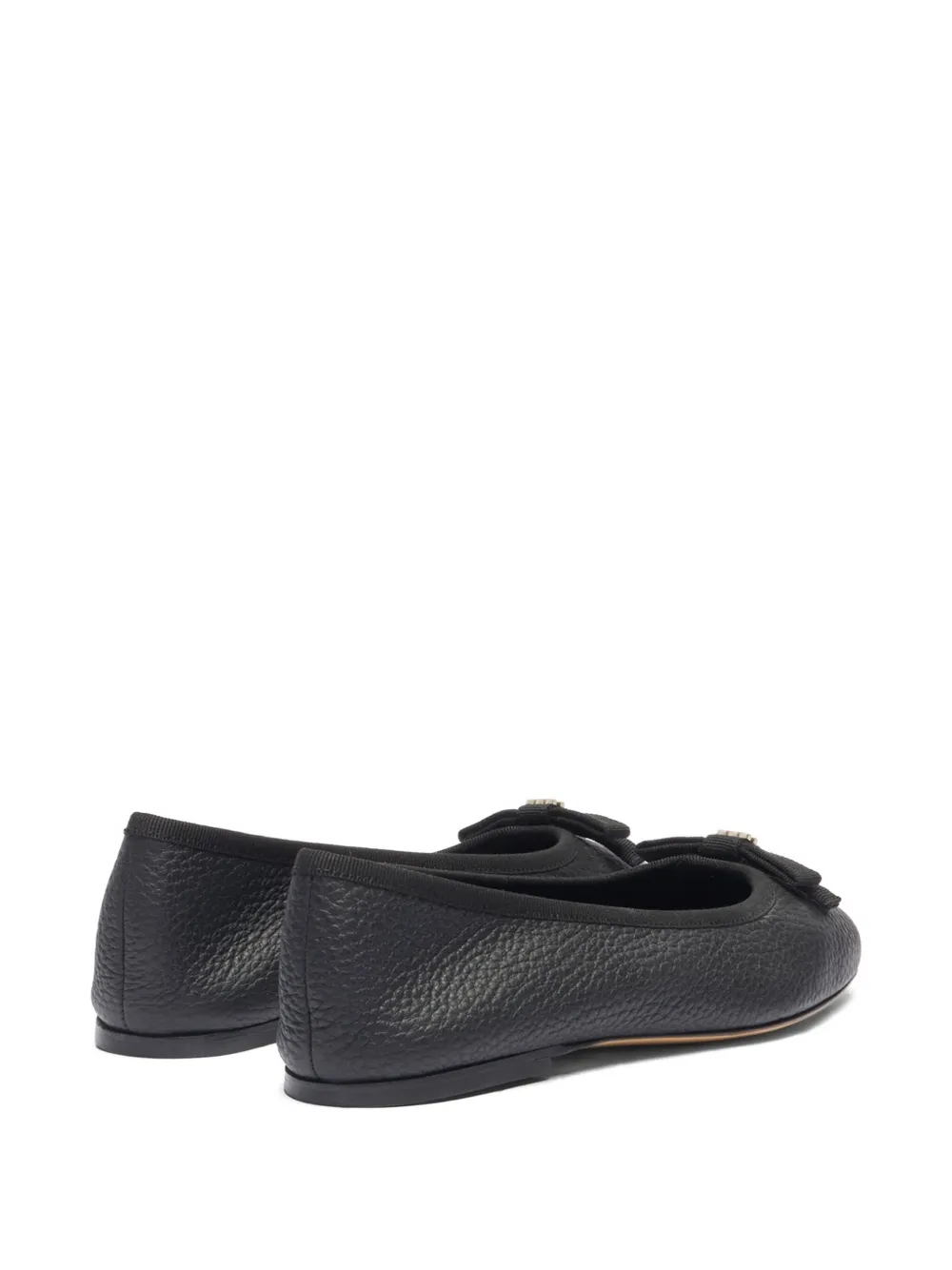 Casadei Ballerina's met textuur en strik Zwart