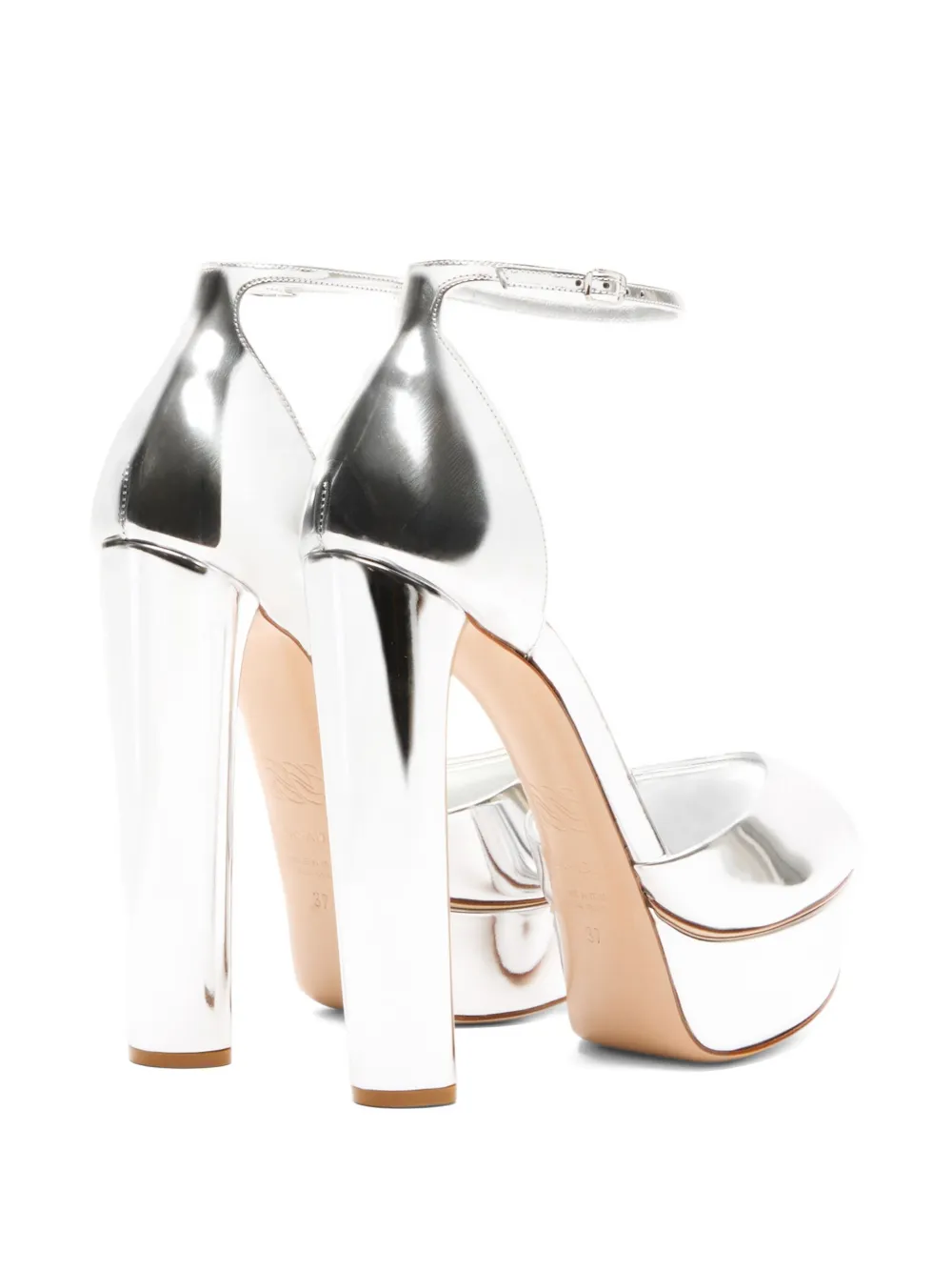 Casadei 140 mm sandalen met plateauzool en hak Zilver